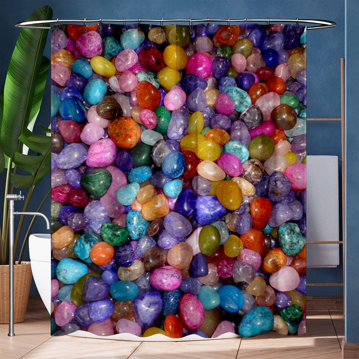 COLORED PEBBLES Shower Curtain 60  x 72  (Medium) 