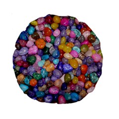 Colored Pebbles Standard 15  Premium Round Cushions