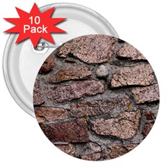 Cemented Rocks 3  Buttons (10 Pack) 