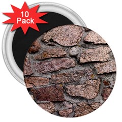 Cemented Rocks 3  Magnets (10 Pack) 