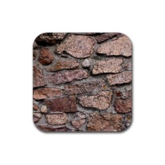 Cemented Rocks Rubber Coaster (square)  by trendistuff