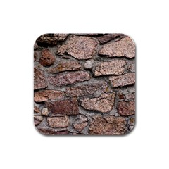 Cemented Rocks Rubber Square Coaster (4 Pack)  by trendistuff