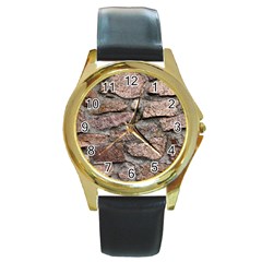 Cemented Rocks Round Gold Metal Watches