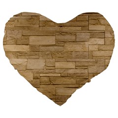 Block Wall 2 Large 19  Premium Heart Shape Cushions