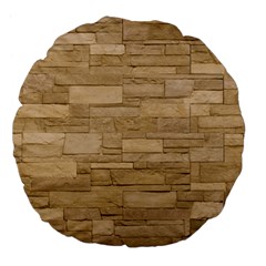 Block Wall 2 Large 18  Premium Flano Round Cushions