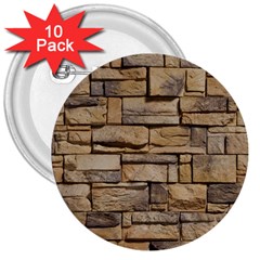 Block Wall 1 3  Buttons (10 Pack)  by trendistuff