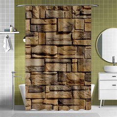 Block Wall 1 Shower Curtain 48  X 72  (small) 