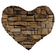 Block Wall 1 Large 19  Premium Flano Heart Shape Cushions