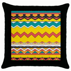 Zig Zag Throw Pillow Case (black) by LalyLauraFLM