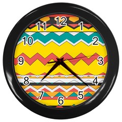 Zig Zag Wall Clock (black) by LalyLauraFLM