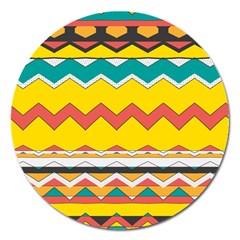 Zig Zag Magnet 5  (round) by LalyLauraFLM