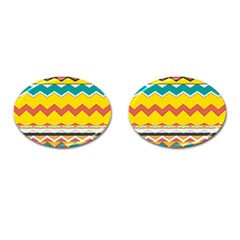 Zig Zag Cufflinks (oval)