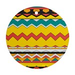 Zig zag Round Ornament (Two Sides) Back