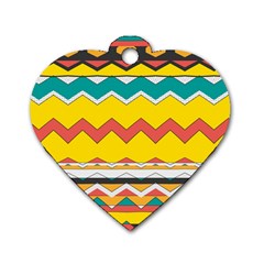 Zig Zag Dog Tag Heart (one Side)