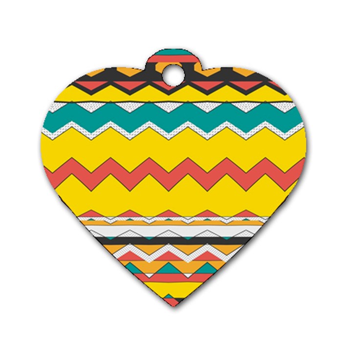 Zig zag Dog Tag Heart (Two Sides)