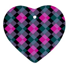 Argyle Variation Ornament (heart) by LalyLauraFLM