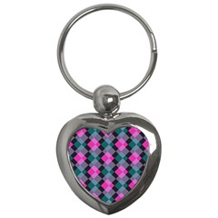 Argyle Variation Key Chain (heart) by LalyLauraFLM