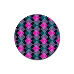 Argyle Variation Rubber Coaster (round)