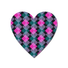 Argyle Variation Magnet (heart) by LalyLauraFLM