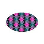 Argyle variation Sticker Oval (10 pack) Front