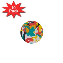 Cubist Art 1  Mini Button (10 Pack)  by LalyLauraFLM