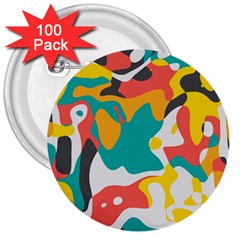 Cubist Art 3  Button (100 Pack)