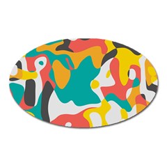 Cubist Art Magnet (oval) by LalyLauraFLM