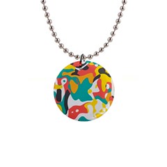 Cubist Art 1  Button Necklace by LalyLauraFLM