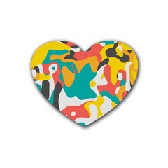 Cubist Art Heart Coaster (4 Pack)