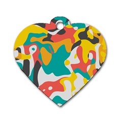 Cubist Art Dog Tag Heart (one Side)