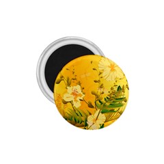 Wonderful Soft Yellow Flowers With Dragonflies 1 75  Magnets