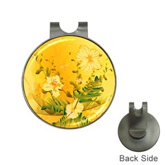 Wonderful Soft Yellow Flowers With Dragonflies Hat Clips With Golf Markers