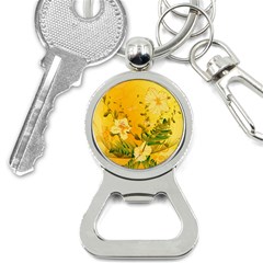 Wonderful Soft Yellow Flowers With Dragonflies Bottle Opener Key Chains by FantasyWorld7