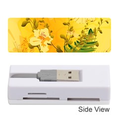 Wonderful Soft Yellow Flowers With Dragonflies Memory Card Reader (stick) 