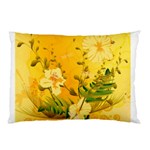 Wonderful Soft Yellow Flowers With Dragonflies Pillow Cases (Two Sides) Front