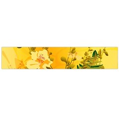 Wonderful Soft Yellow Flowers With Dragonflies Flano Scarf (large) 