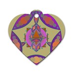 Mandala Dog Tag Heart (Two Sides) Front