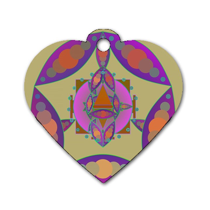 Mandala Dog Tag Heart (Two Sides)