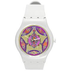 Mandala Round Plastic Sport Watch (m)