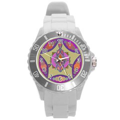 Mandala Round Plastic Sport Watch (l) by Valeryt