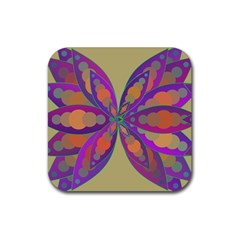 Fly-mandala Rubber Coaster (square) 