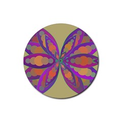 Fly-mandala Rubber Round Coaster (4 Pack) 