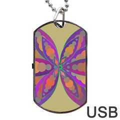 Fly-mandala Dog Tag Usb Flash (one Side)