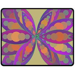 Fly-mandala Double Sided Fleece Blanket (medium) 