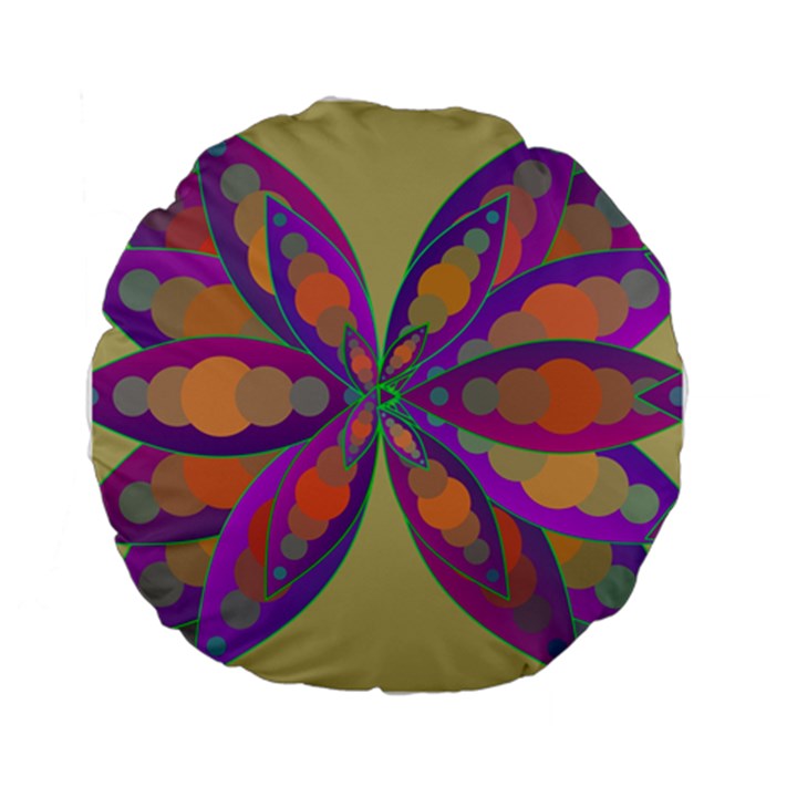 Fly-Mandala Standard 15  Premium Flano Round Cushions