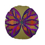 Fly-Mandala Standard 15  Premium Flano Round Cushions Back