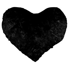 Black Marble Large 19  Premium Heart Shape Cushions