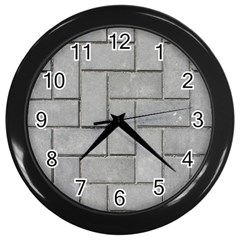 Alternating Grey Brick Wall Clocks (black) by trendistuff