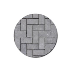 Alternating Grey Brick Rubber Round Coaster (4 Pack) 