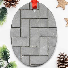 Alternating Grey Brick Oval Ornament (two Sides) by trendistuff